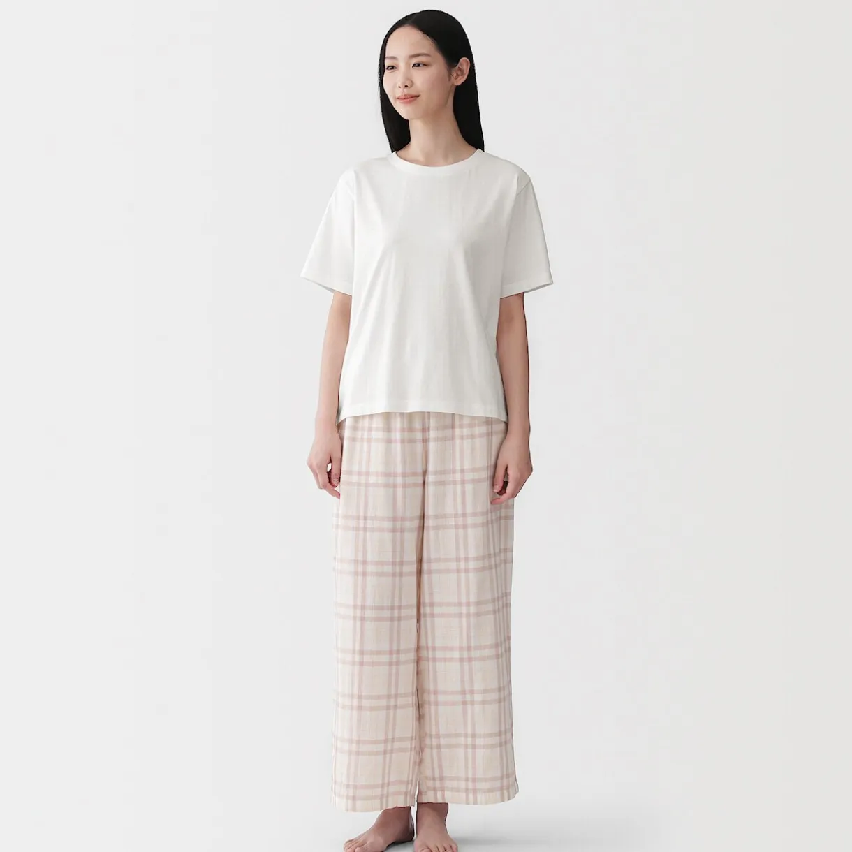 Ensemble d'intérieur avec pantalon en double gaze pour femme