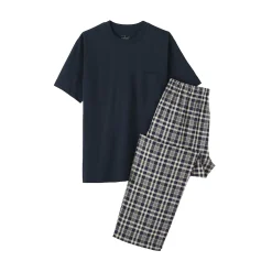 Ensemble d'intérieur avec pantalon en double gaze pour homme