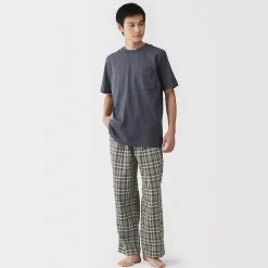 Ensemble d'intérieur avec pantalon en double gaze pour homme