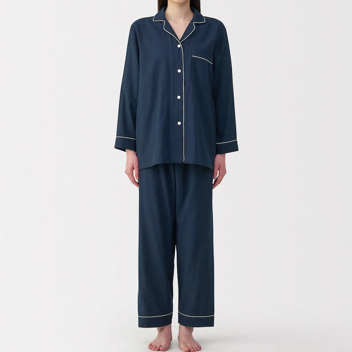 Ensemble pyjama à manches longues en gaze double pour femme