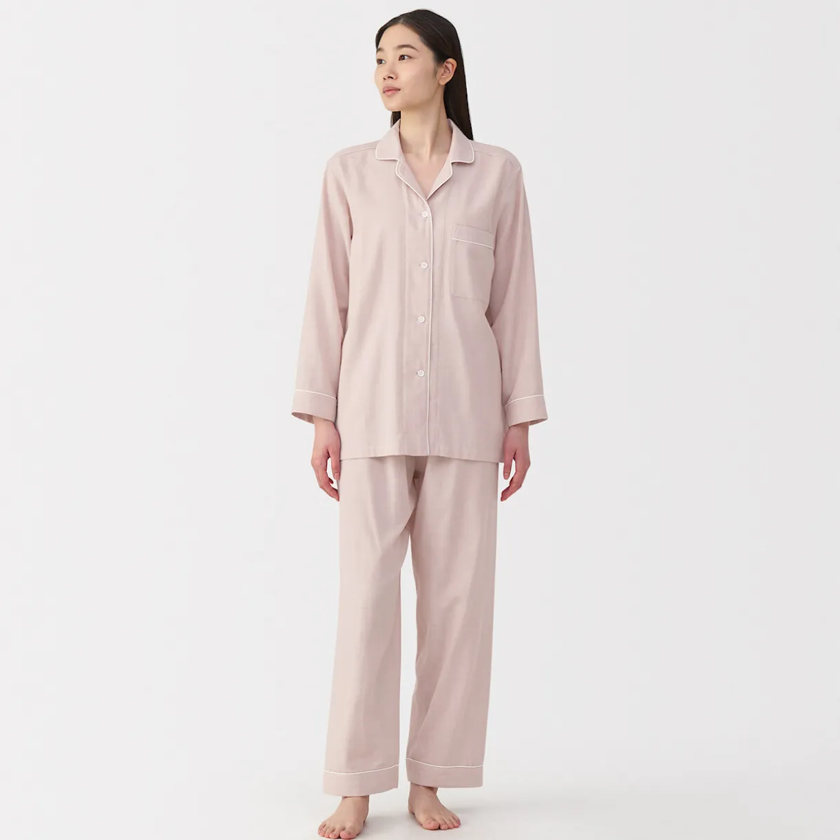 Ensemble pyjama à manches longues en gaze double pour femme