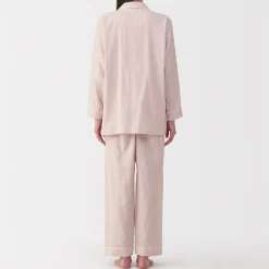 Ensemble pyjama à manches longues en gaze double pour femme