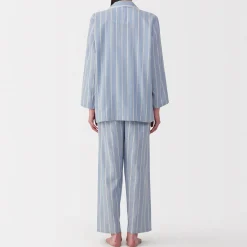 Ensemble pyjama à manches longues en gaze double pour femme