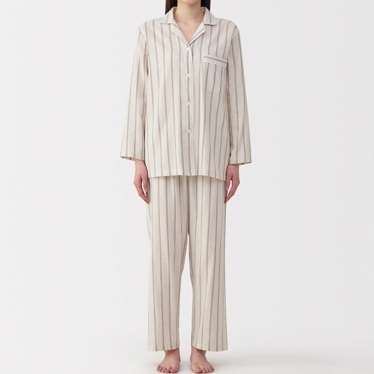 Ensemble pyjama à manches longues en gaze double pour femme