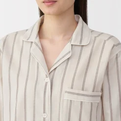 Ensemble pyjama à manches longues en gaze double pour femme