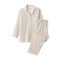 Ensemble pyjama à manches longues en gaze double pour femme