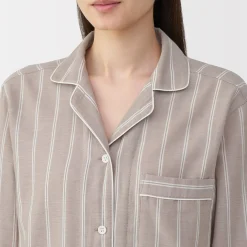 Ensemble pyjama à manches longues en gaze double pour femme