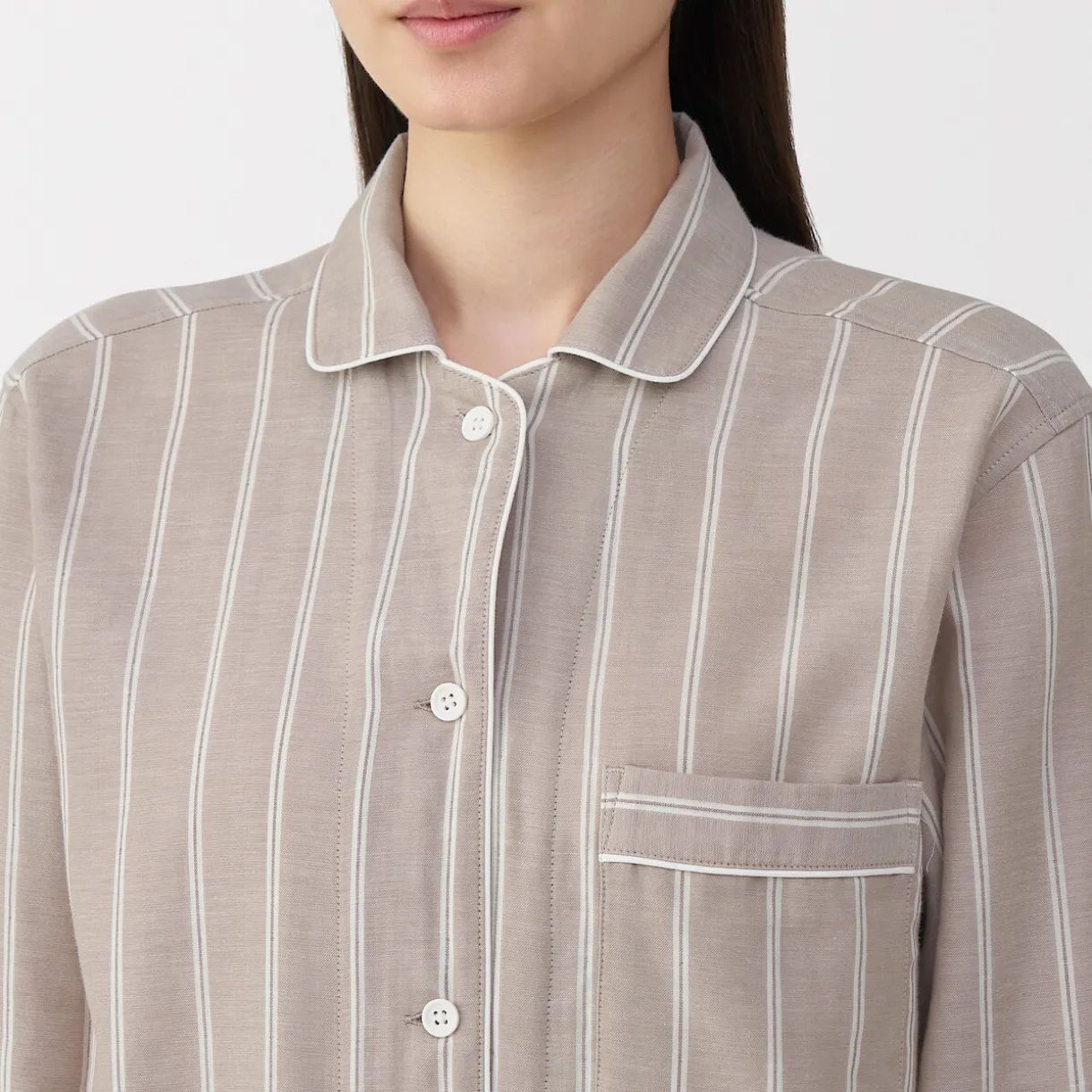 Ensemble pyjama à manches longues en gaze double pour femme