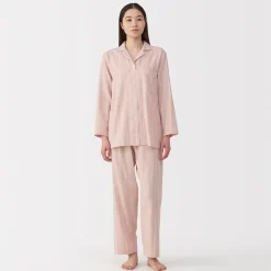 Ensemble pyjama à manches longues en gaze double pour femme