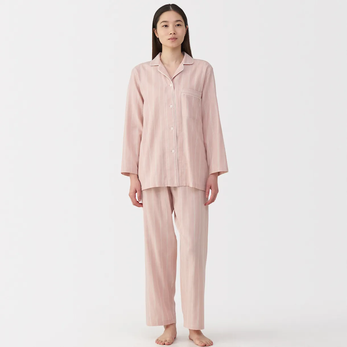 Ensemble pyjama à manches longues en gaze double pour femme