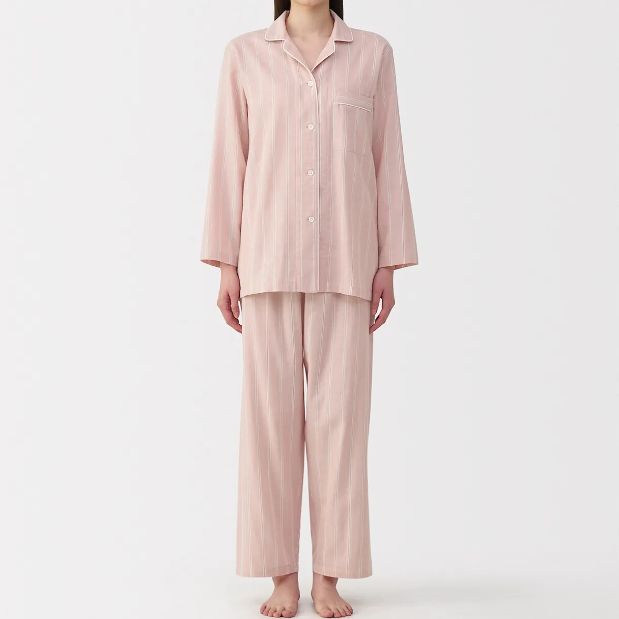 Ensemble pyjama à manches longues en gaze double pour femme