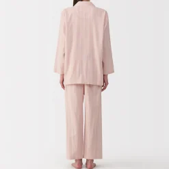 Ensemble pyjama à manches longues en gaze double pour femme