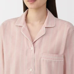 Ensemble pyjama à manches longues en gaze double pour femme