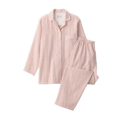 Ensemble pyjama à manches longues en gaze double pour femme