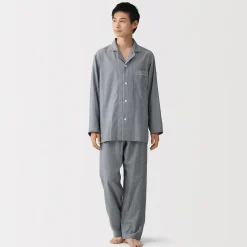 Ensemble pyjama à manches longues en gaze double pour homme