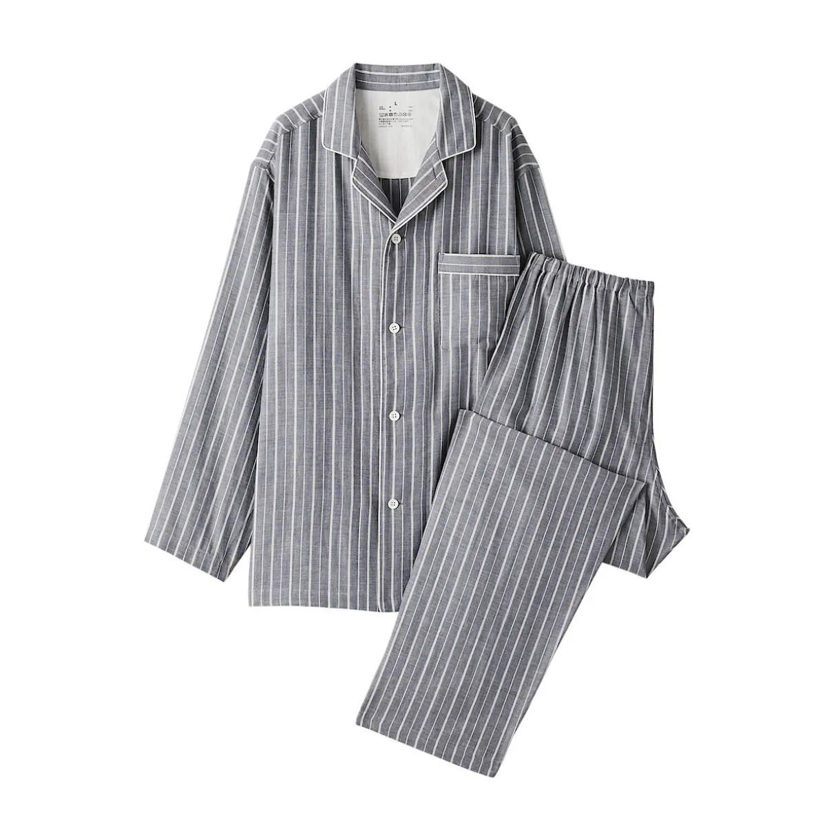 Ensemble pyjama à manches longues en gaze double pour homme