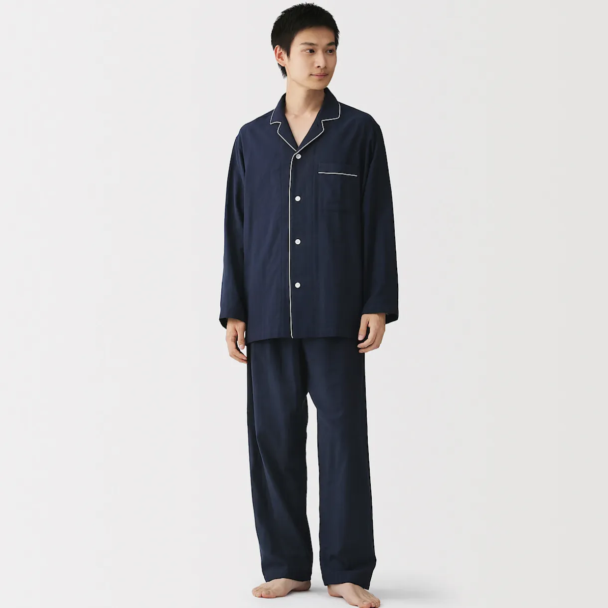 Ensemble pyjama à manches longues en gaze double pour homme