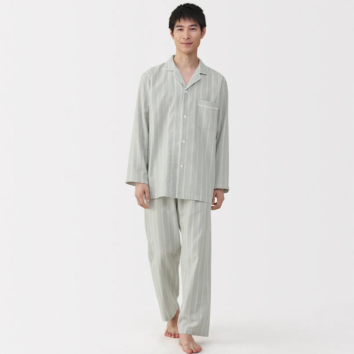 Ensemble pyjama à manches longues en gaze double pour homme