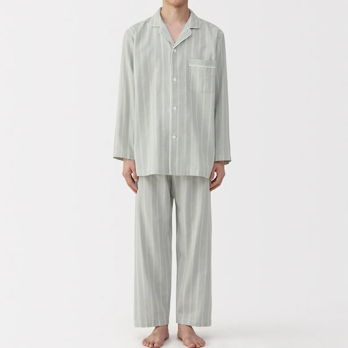 Ensemble pyjama à manches longues en gaze double pour homme