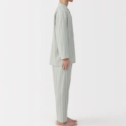 Ensemble pyjama à manches longues en gaze double pour homme