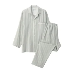 Ensemble pyjama à manches longues en gaze double pour homme