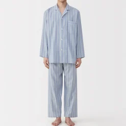 Ensemble pyjama à manches longues en gaze double pour homme