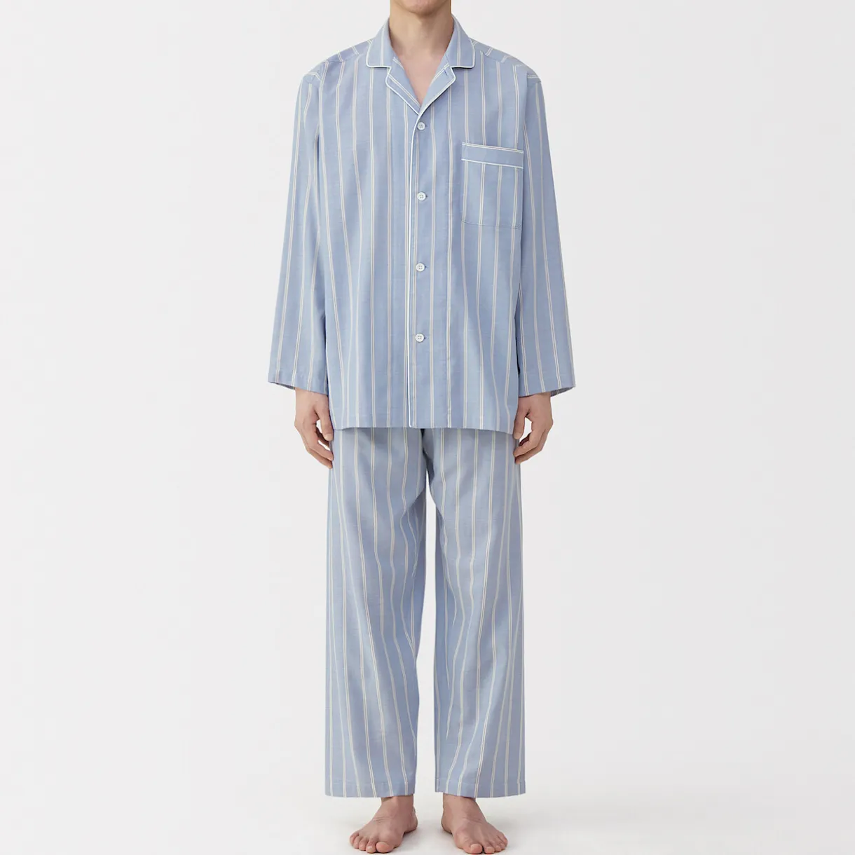 Ensemble pyjama à manches longues en gaze double pour homme