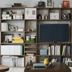 Etagère additionnelle en noyer ‐ 5 niveaux (Dont Eco‐part. 1,80 €)