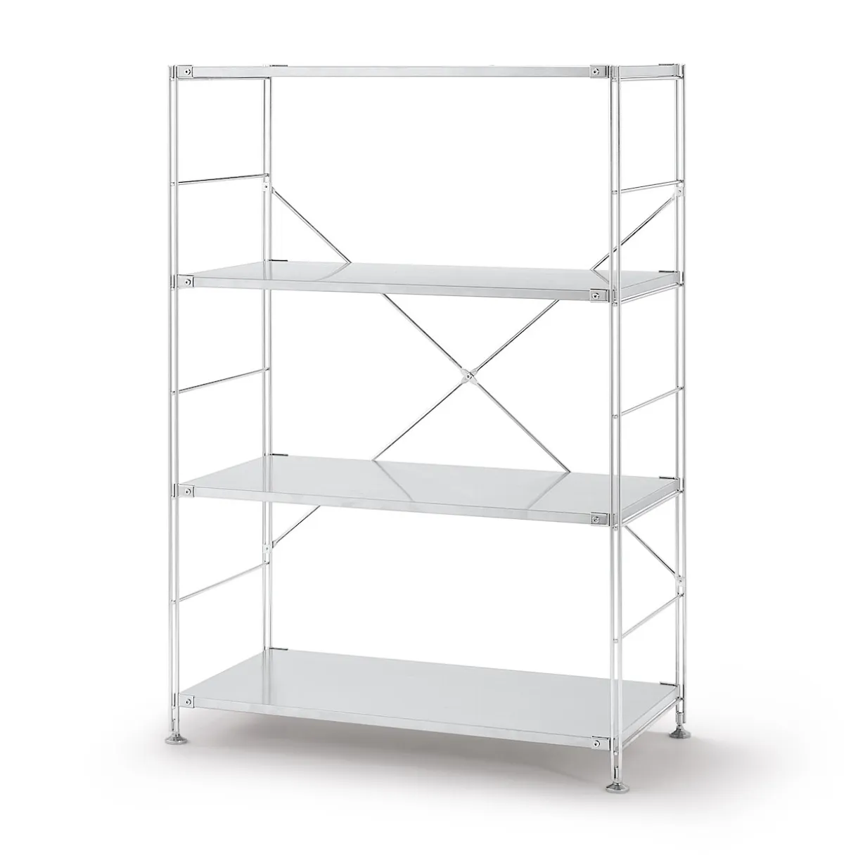 Etagère en acier inoxydable large ‐ 4 niveaux (Dont Eco‐part. 0,82 €)