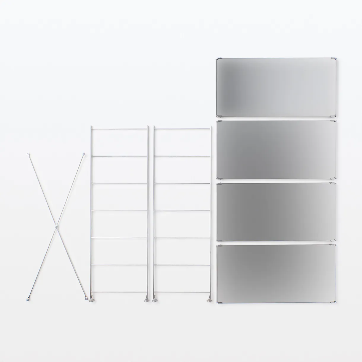 Etagère en acier inoxydable large ‐ 4 niveaux (Dont Eco‐part. 0,82 €)