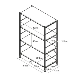 Etagère en acier inoxydable large ‐ 4 niveaux (Dont Eco‐part. 0,82 €)