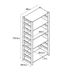 Etagère en pin large ‐ 5 niveaux