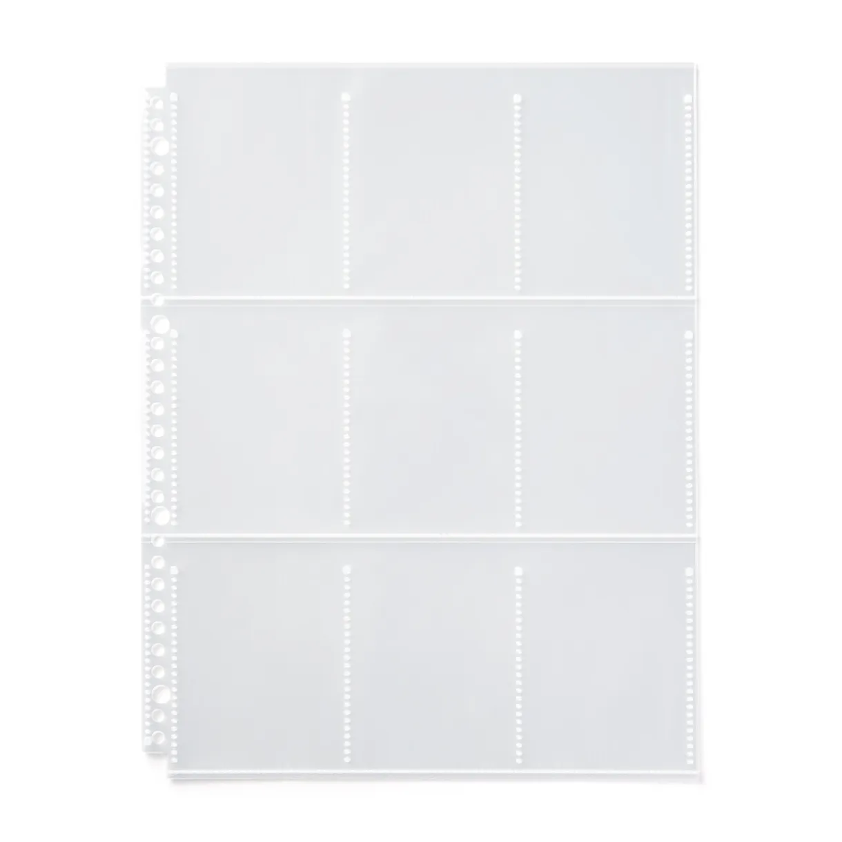 Feuilles porte‐photo de recharge pour format A4 large ‐ 9 pochettes, format carte à collectionner