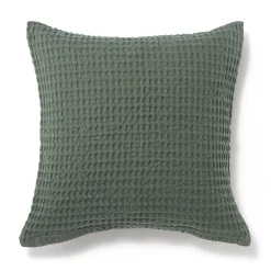 Housse de coussin gaufrée en coton biologique lavé