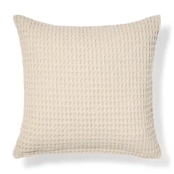 Housse de coussin gaufrée en coton biologique lavé