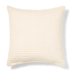 Housse de coussin gaufrée en coton biologique lavé