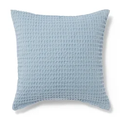 Housse de coussin gaufrée en coton biologique lavé