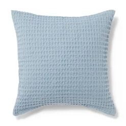 Housse de coussin gaufrée en coton biologique lavé