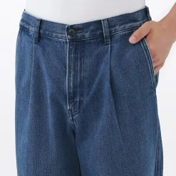 Jean coupe droite en denim mélangé kapok pour homme