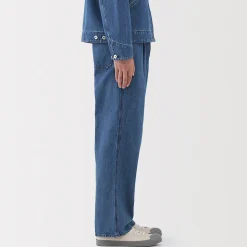 Jean coupe droite en denim mélangé kapok pour homme