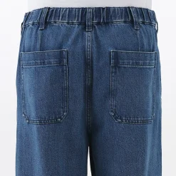 Jean coupe droite en denim mélangé kapok pour homme