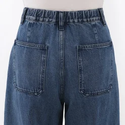 Jean denim coupe large en kapok mélangé pour femme