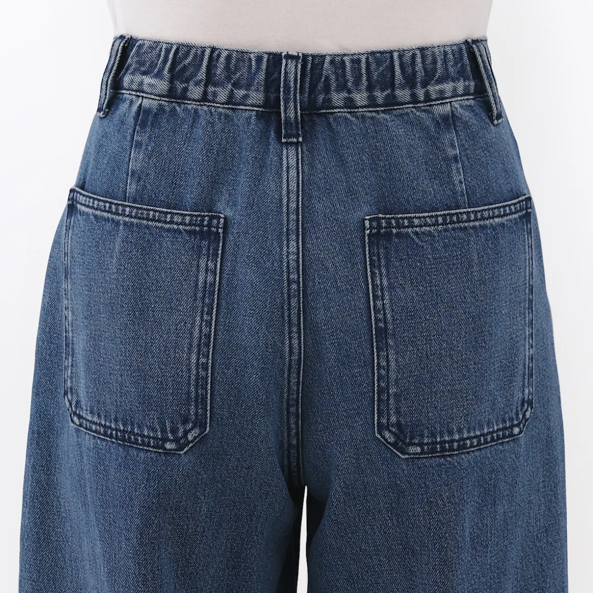 Jean denim coupe large en kapok mélangé pour femme