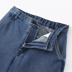 Jean denim coupe large en kapok mélangé pour femme