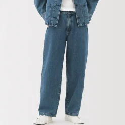 Jean denim coupe large en kapok mélangé pour femme
