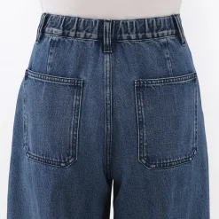 Jean denim coupe large en kapok mélangé pour femme