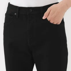 Jean slim en denim extensible pour homme ‐ Noir