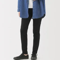 Jean slim en denim stretch pour femme ‐ Noir