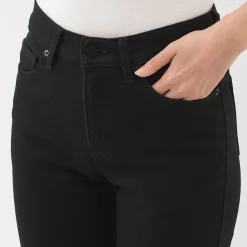 Jean slim en denim stretch pour femme ‐ Noir