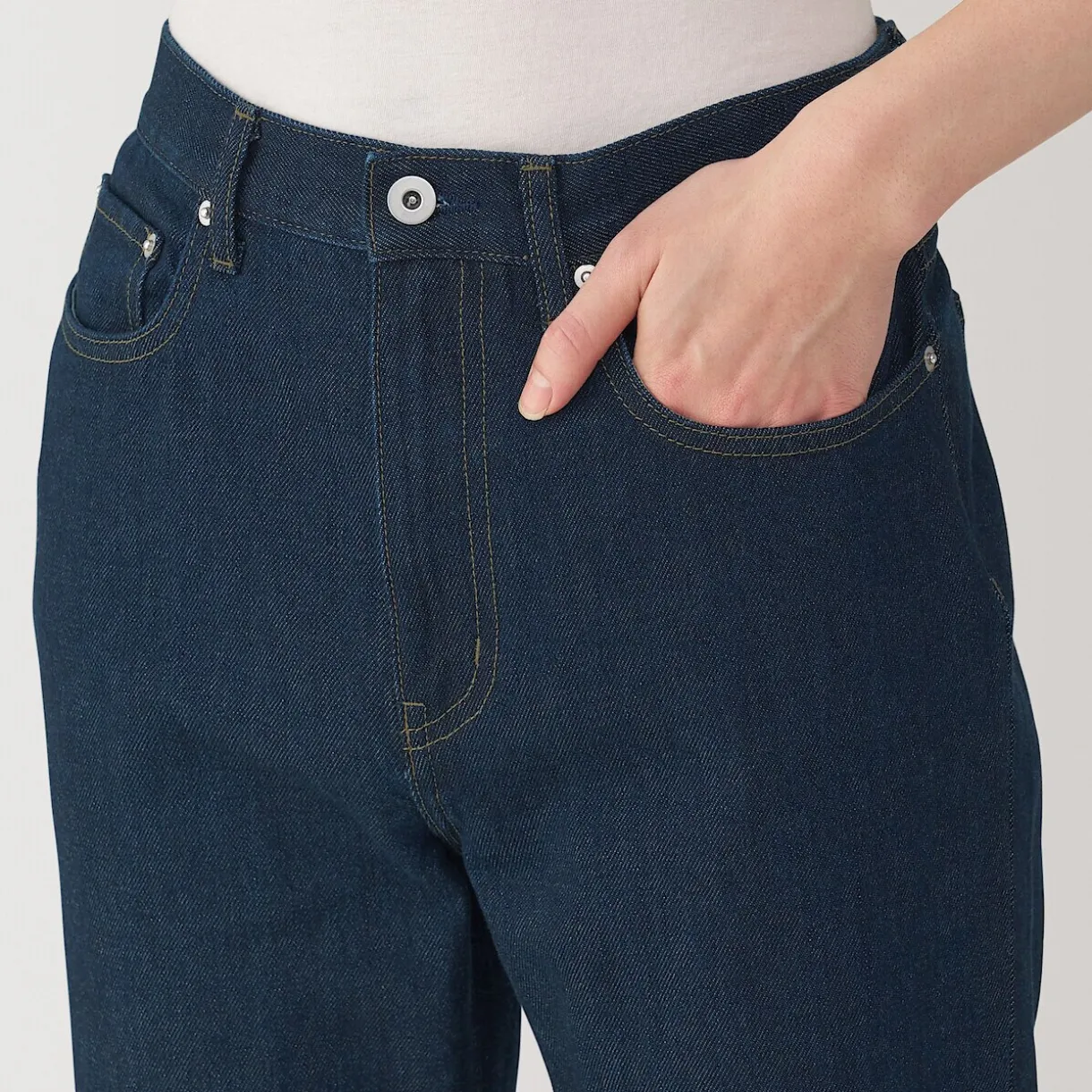Jeans à Jambe Droite en Mélange de Kapok pour homme